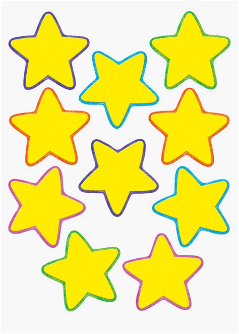 yellow star template printable hd png  kindpng