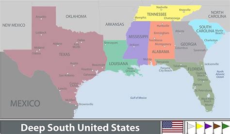 states  considered  deep south worldatlas