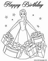 Coloring Elsa Frozen Pages Colouring Birthday Disney Printable Princess Gifts Happy Beautiful Christmas Color Print Kids Sheets Theme Castle Ice sketch template