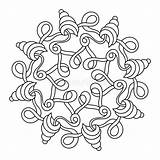 Seashells Swirls Element Decorative sketch template
