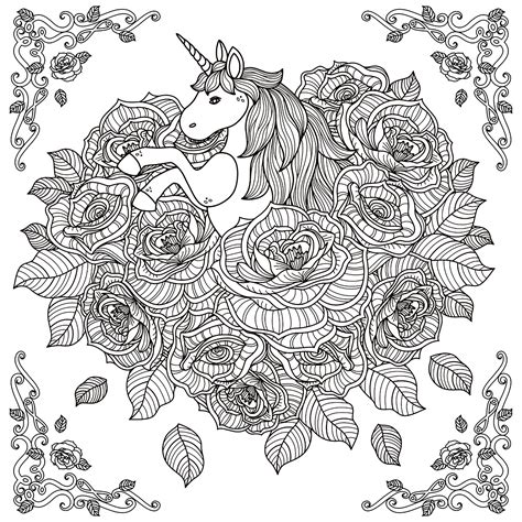 unicorn mandala unicorns adult coloring pages