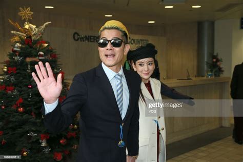 actor aaron kwok and his pregnant wife fang yuan attend sha tin news
