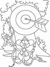 Coloring Archery Alvo Flecha Ratinho Acertando Arco Archer Getcolorings Tudodesenhos sketch template