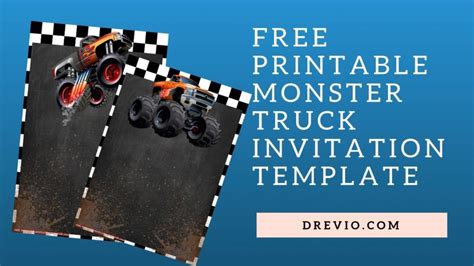 printable monster truck invitation templates updated