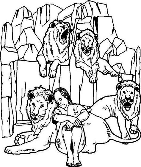 daniel  sleeping  daniel   lions den coloring page netart