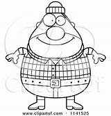 Lumberjack Chubby Male Happy Clipart Cartoon Thoman Cory Outlined Coloring Vector sketch template