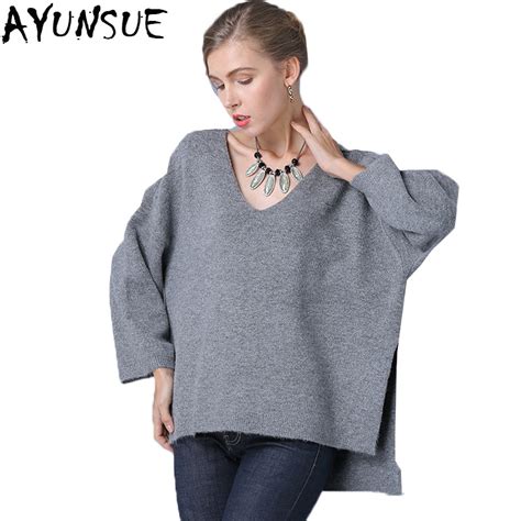 Ayunsue Spring Autumn Sweaters Women New 2018 Sex V Neck Long Sleeve