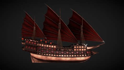 asian pirate ship    model  daniel sturing atdanielsturing ed sketchfab