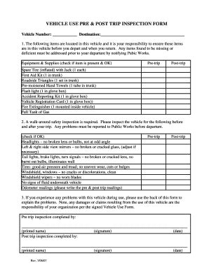 pre  post trip inspection forms