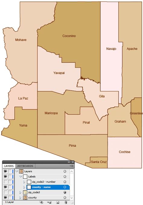 Arizona 3 Digit Zip Code Map Your Vector