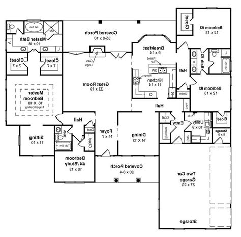 unique ranch house floor plans  walkout basement  home plans design