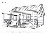 Cabin Draw Wood Sketch Step Drawing Log Houses Pencil Woods Coloring House Drawings Easy Tutorial Realistic Learn Hut Choose Board sketch template