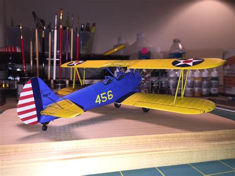 stearman pt biplane aircraft plastic model airplane kit