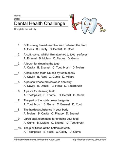 dental health worksheets  kindergarten dental care problemsdental