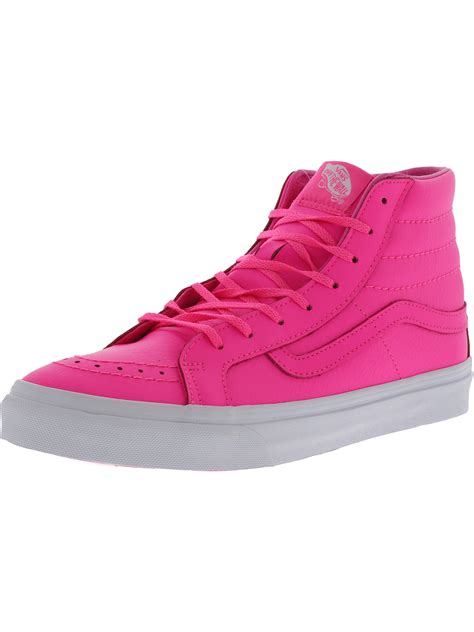 vans sk  slim neon leather pink high top skateboarding shoe   walmart canada