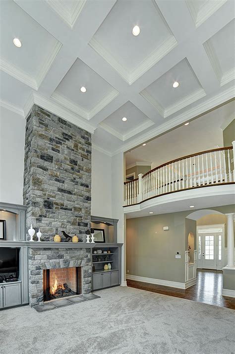 story family room  coffered ceiling google search  story family room pinterest