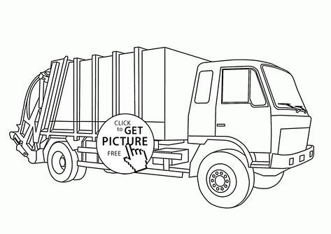 realistic garbage truck coloring page  kids transportation coloring