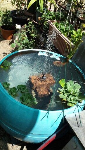 completely recycled plastic drum fish pond  solar