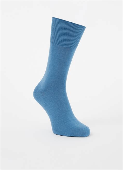 falke airport basic sokken met logo kobaltblauw de bijenkorf
