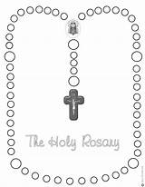 Rosary Pray Holy Albanysinsanity sketch template