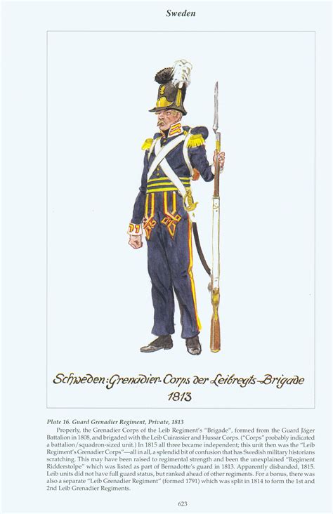 regno di svezia guard grenadier regiment private 1813