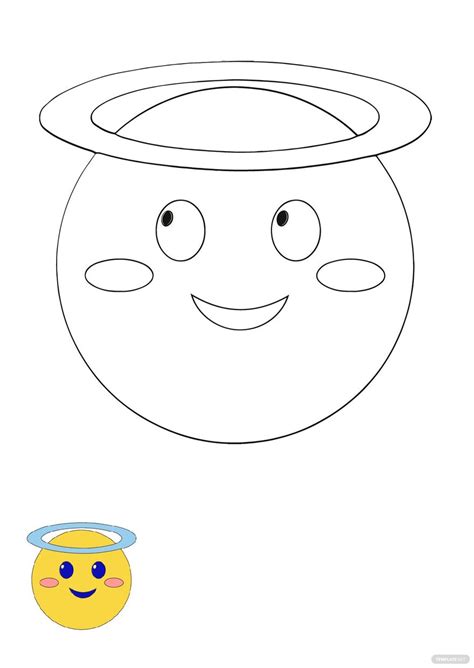 angel smiley coloring page    templatenet