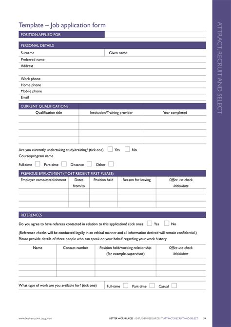 printable job application form templates  allbusinesstemplatescom
