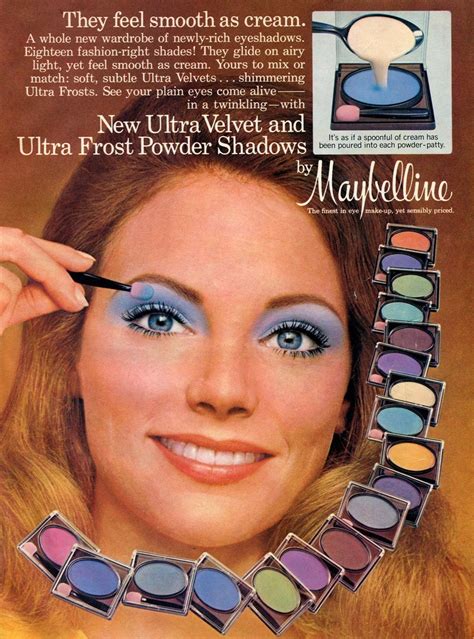 velvet shadows and kissing sticks 1970s 80s beauty and cosmetics adverts flashbak