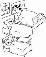 Goldilocks Cama Camas Dormindo Misie Teddy Cachinhos Ouro Colorir Trzy Urso Ursinhos Desenhos Kolorowanki Hibernating Coloriages Grande Família Pequeno Enfant sketch template