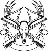 Deer Hunting Drawings Skull Clipartmag Crossing Vector sketch template
