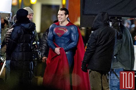henry cavill and amy adams on the set of batman vs superman dawn of