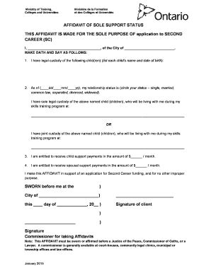 affidavit  family relationship form