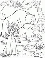 Coloring Brave Merida Disney Bear Princess Pages Printable sketch template