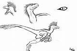 Utahraptor sketch template