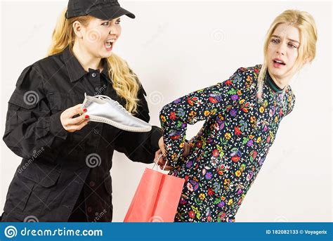 security guard and shoplifter stock image image of thief