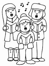 Coloring Christmas Singing Pages Colorear Para sketch template