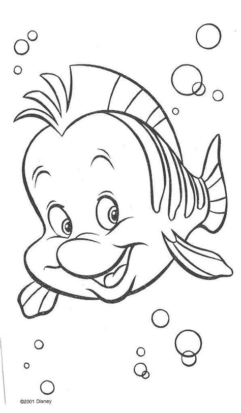 flounder  mermaid coloring page youngandtaecom