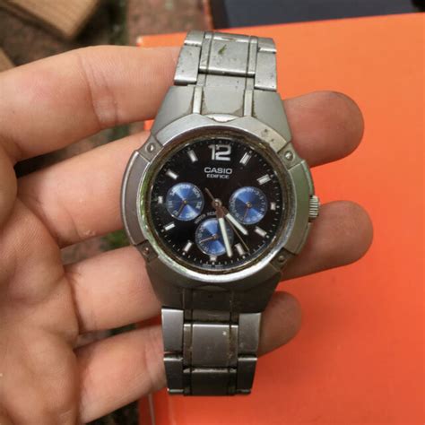 casio edifice ef 303 1343 stainless steel 37mm watch working ebay