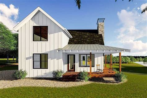 plan dj modern farmhouse cabin  upstairs loft small farmhouse plans modern