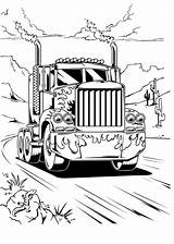 Optimus Coloring Prime Pages Truck Transformers Kids sketch template