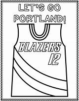 Blazers Portland Cliparts Getcolorings Getdrawings Nba sketch template