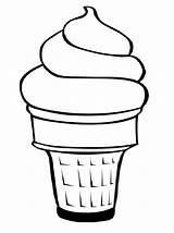 Ice Cream Coloring Cone sketch template