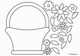 Basket Template Flower Flowers Coloring Printable Clipart Templates Baskets Easter Crafts Spring Coloringpage Eu Library Card Quilt Applique Visit sketch template