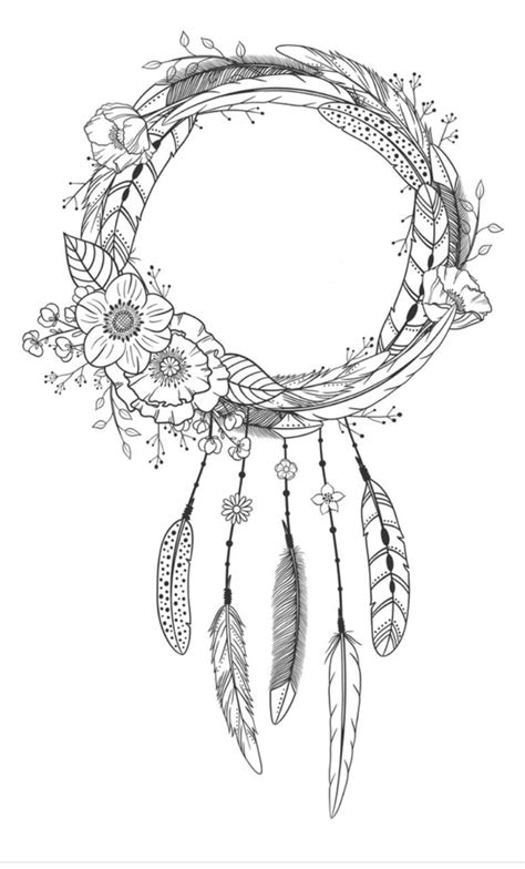 dreamcatcher coloring page coloring pages  adults dream catcher