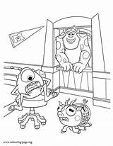 Sulley University Monsters Coloring Mike Colouring Room Pages Barges Into sketch template