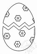 Easter Egg Broken Shell Coloring Cut Shells Painted sketch template