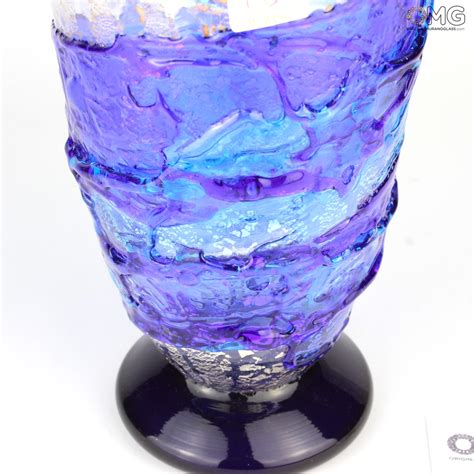 Vase Sbruffi Ocean Waves Blue Murano Glass Vase