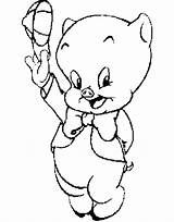 Pig Coloring Porky Pages Looney Tunes Colorear Para Color Cartoon Print Library Cartoons Kids Leghorn Popular Dibujo sketch template
