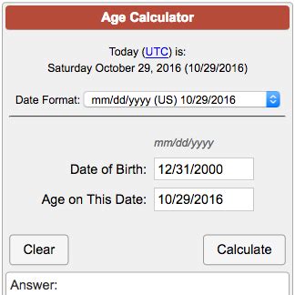 age calculator