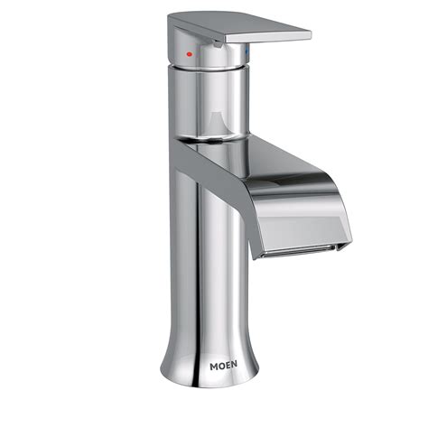 moen  genta high arc single handle bathroom faucet  drain